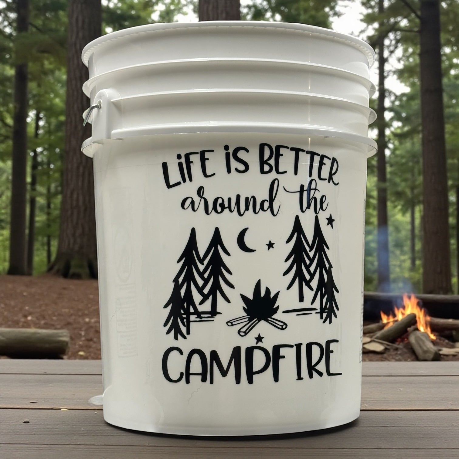 Lighted Camping Bucket "Life Is Better Around the Campfire"