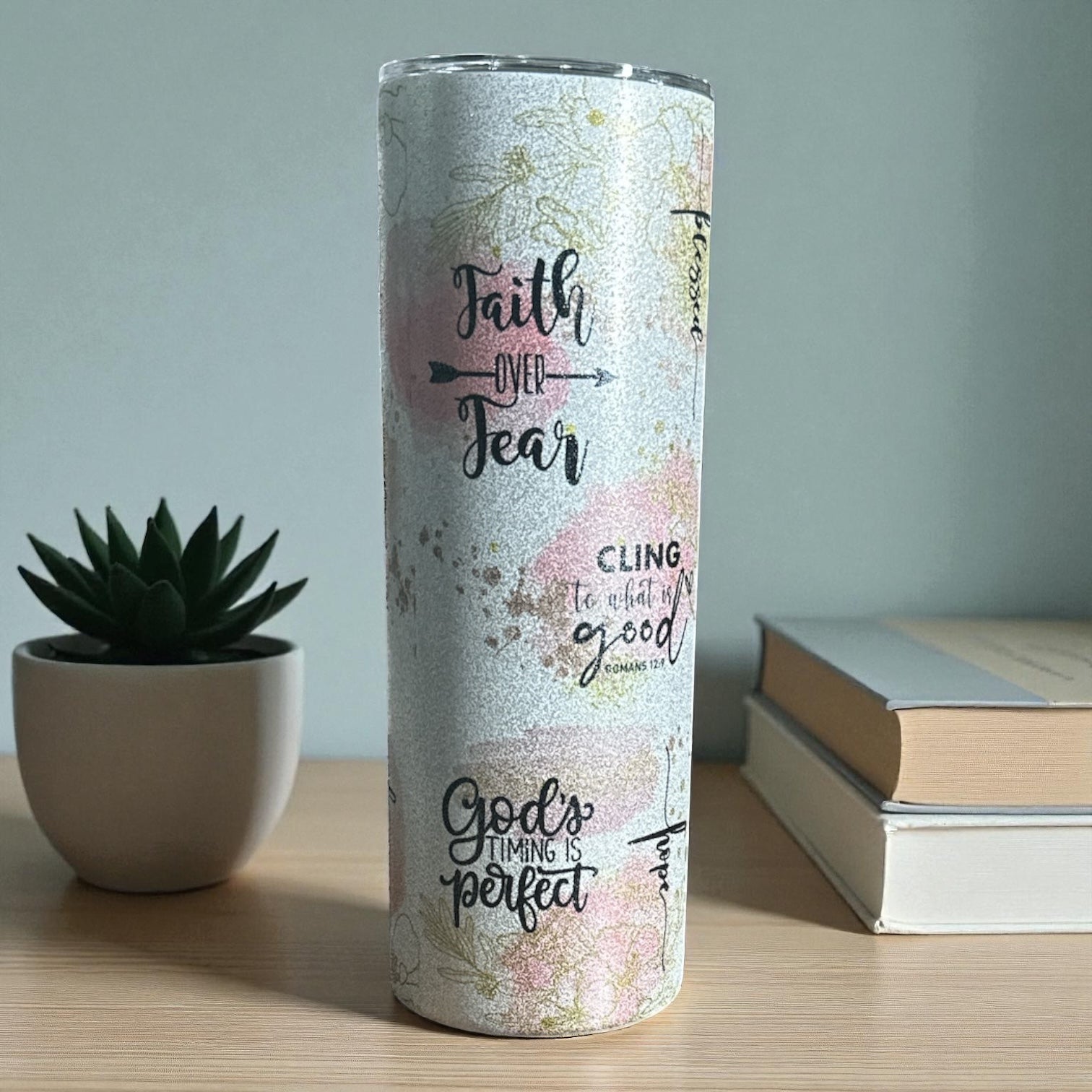 Glitter Christian Affirmations Tumbler