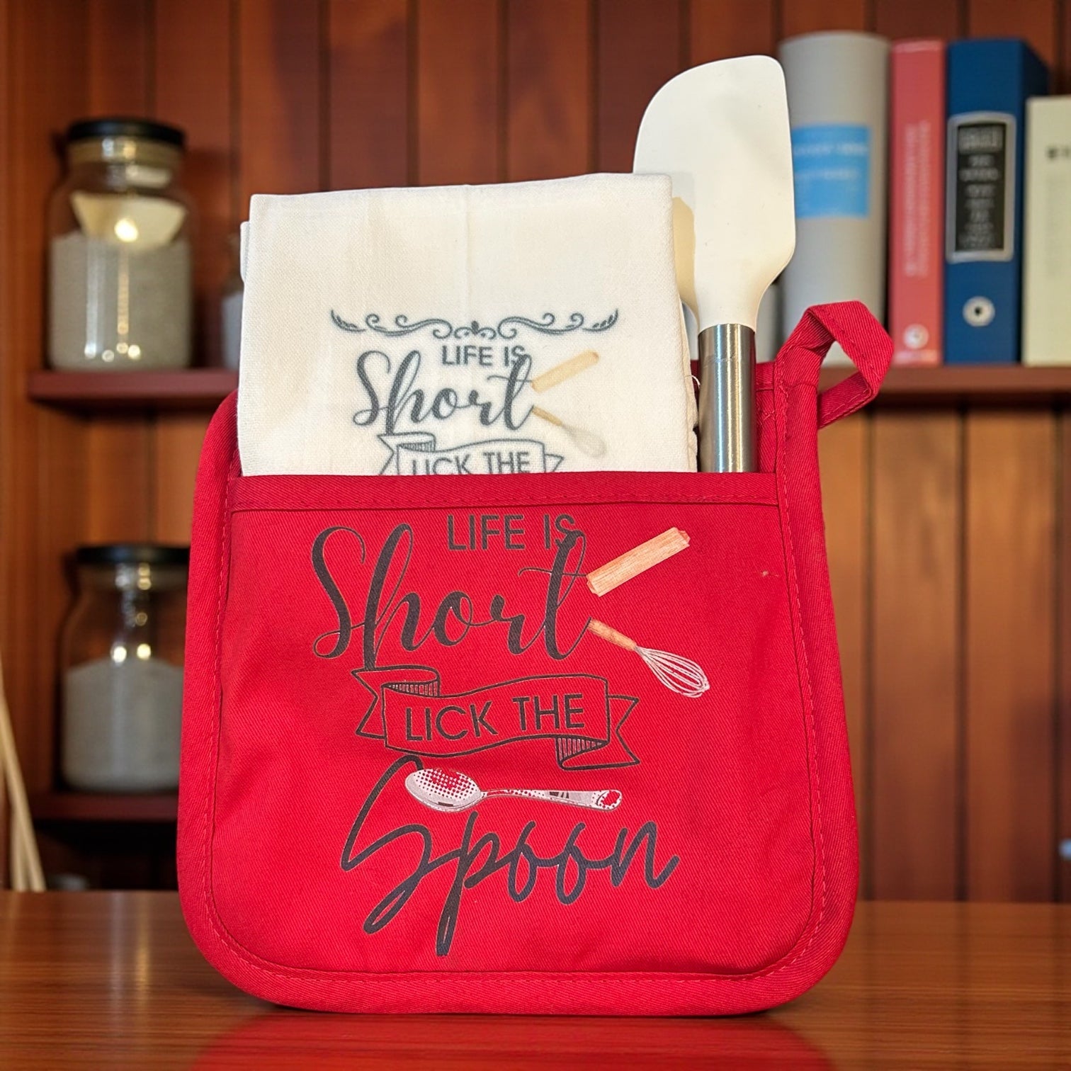 Christmas Oven Mitt Gift Set "Life is Short"