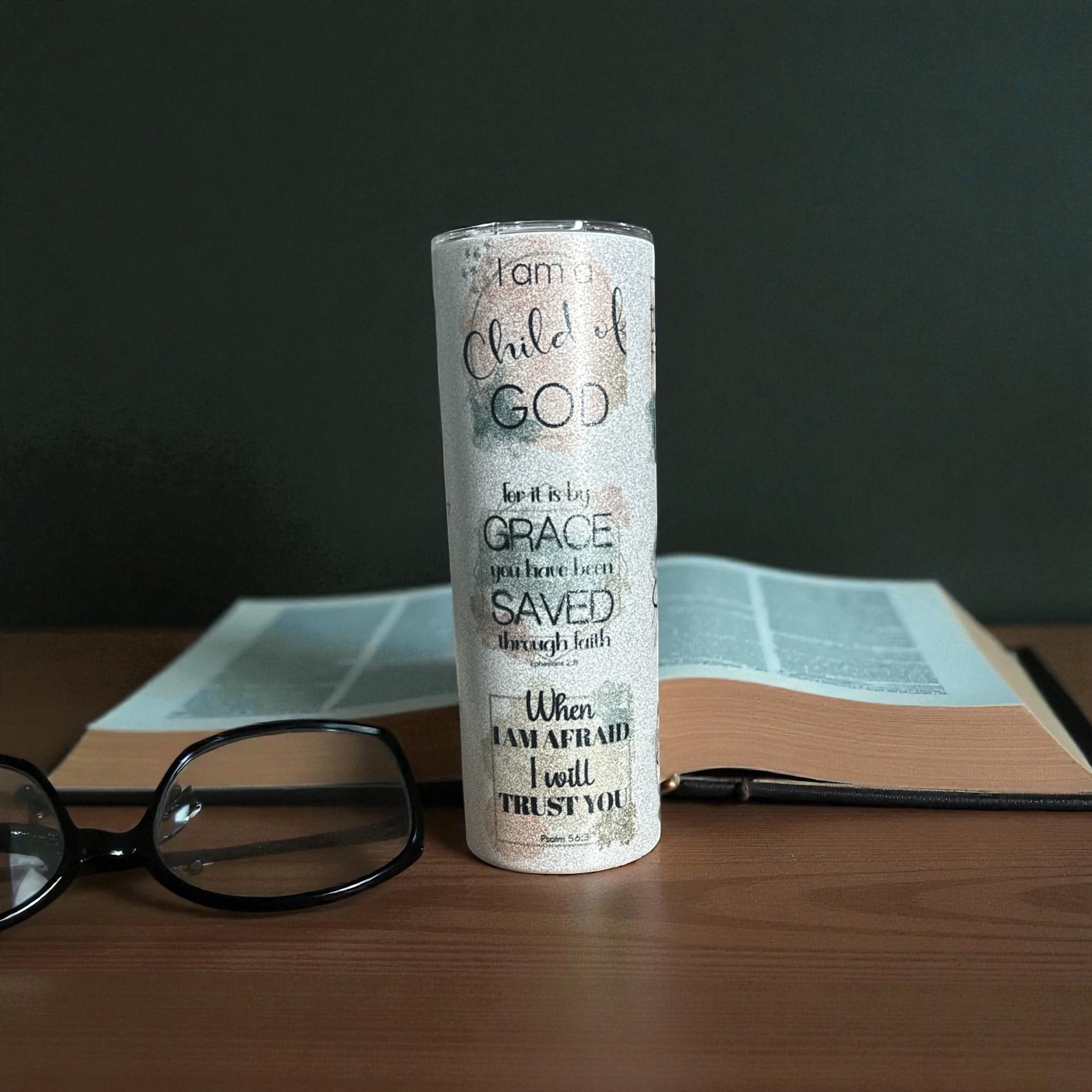 Glitter Christian Affirmations Tumbler