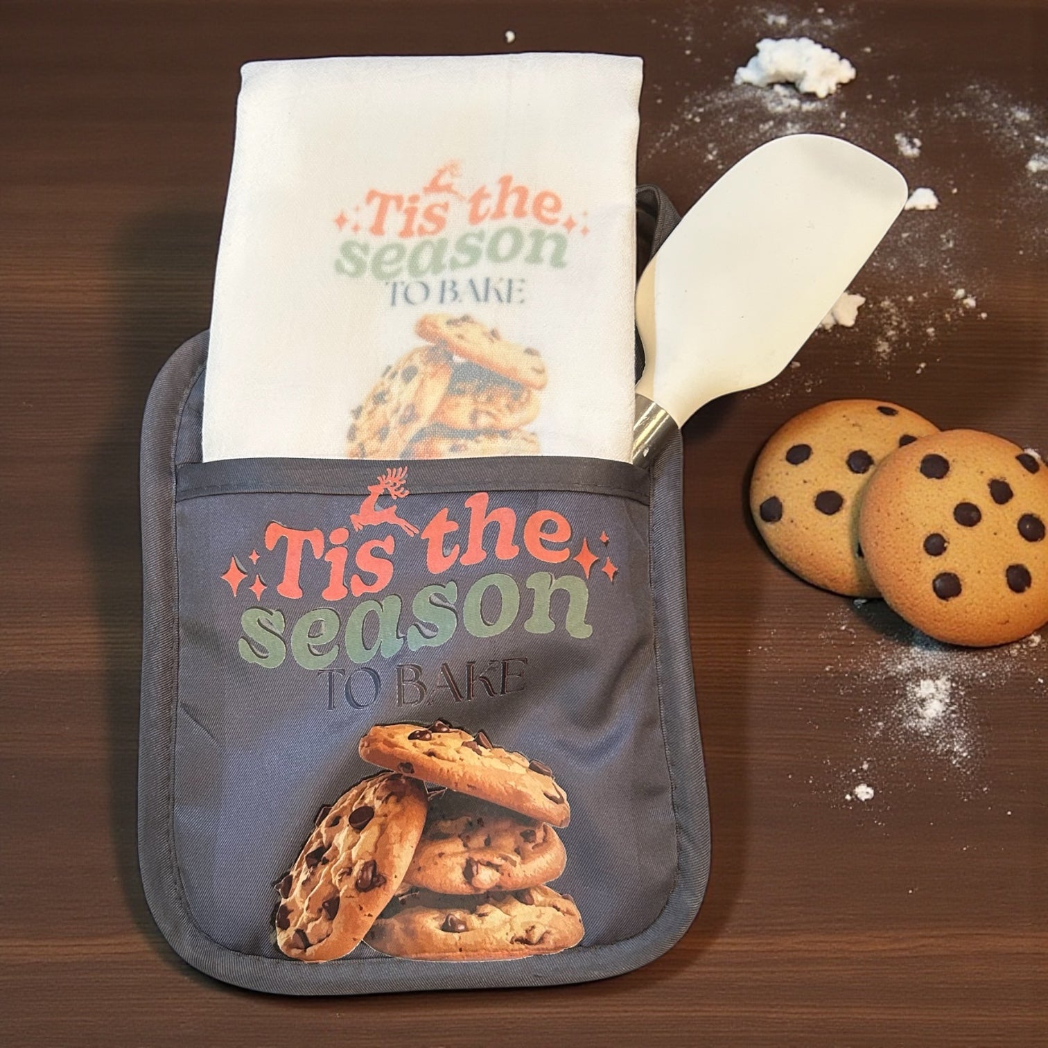 Christmas Oven Mitt Gift Set "Tis the Season To Bake"