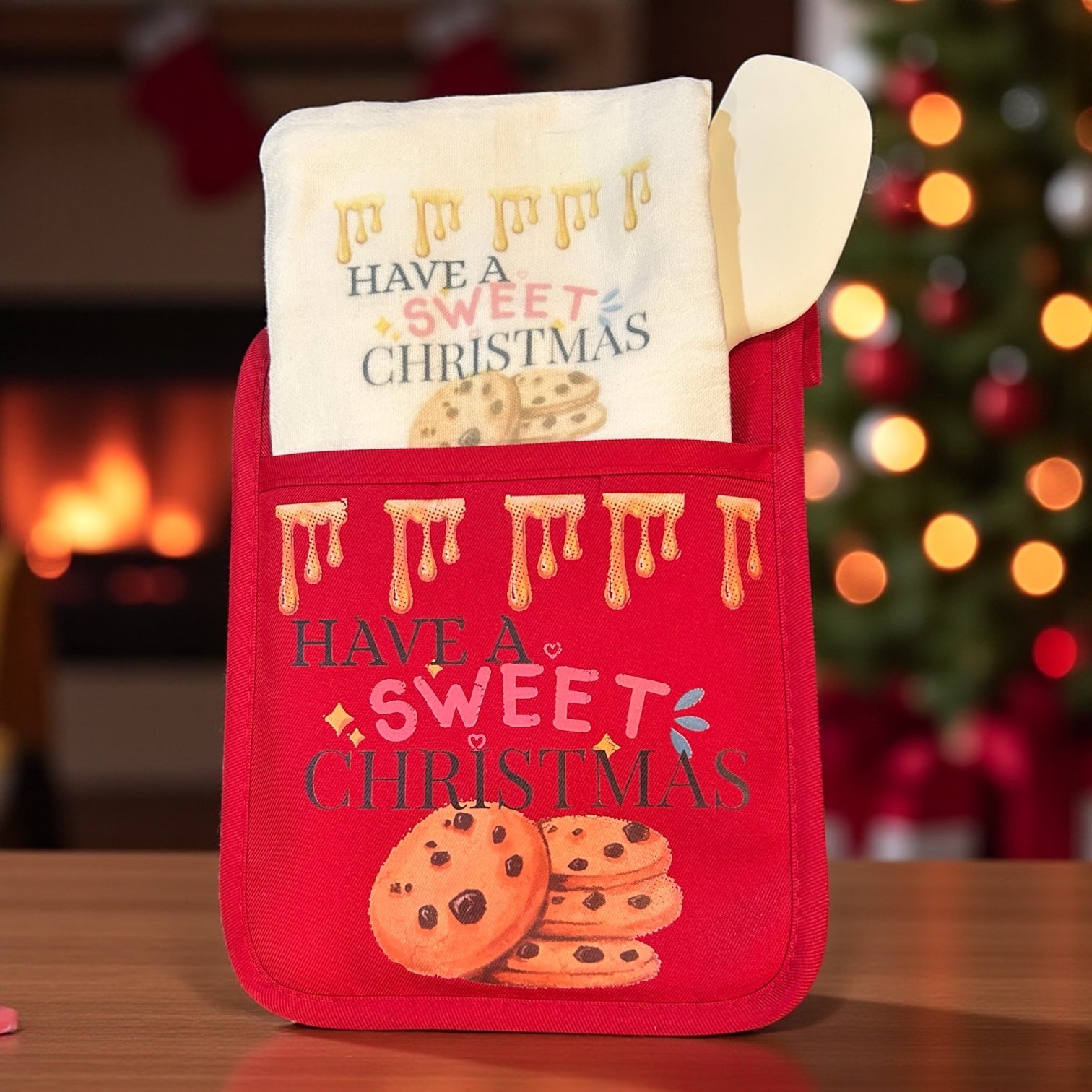 Christmas Oven Mitt Gift Set "Have a Sweet Christmas"