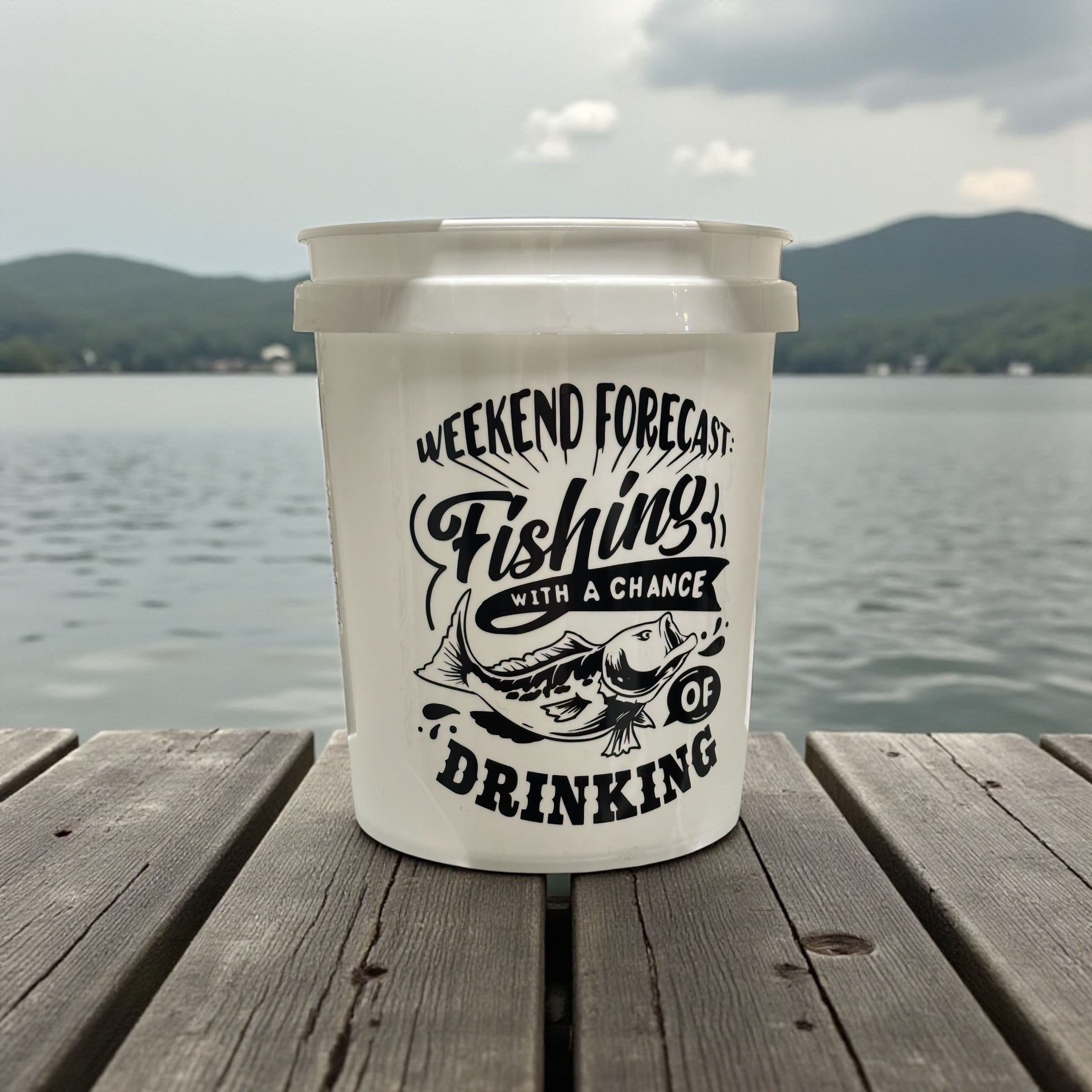 Lighted Camping Bucket "Weekend Forecast - Fishing"