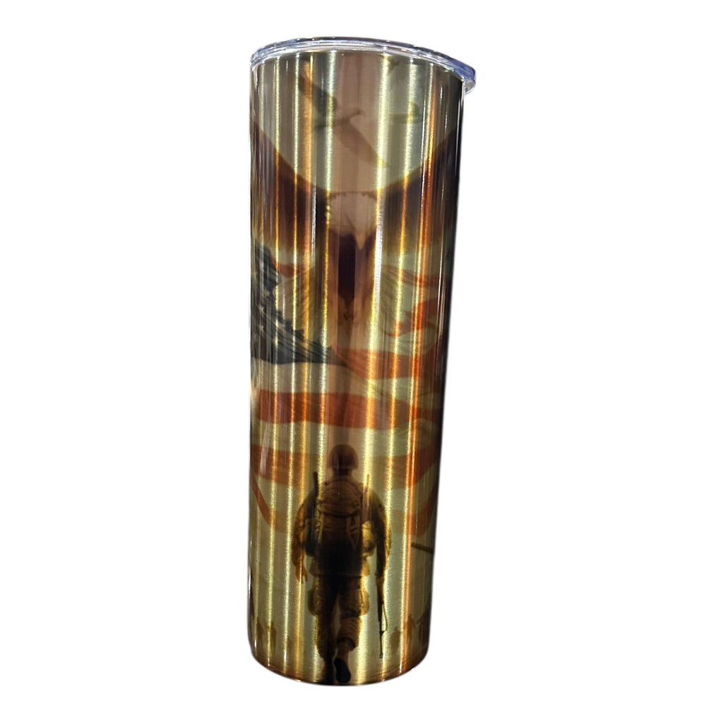 “American Soldier” tumbler with handle