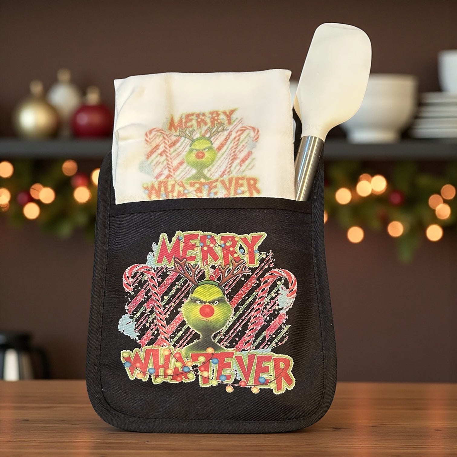 Christmas Oven Mitt Gift Set "Merry Whatever"