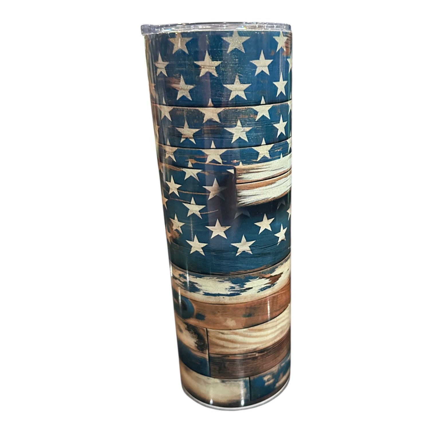 “American Flag with Cross” tumbler