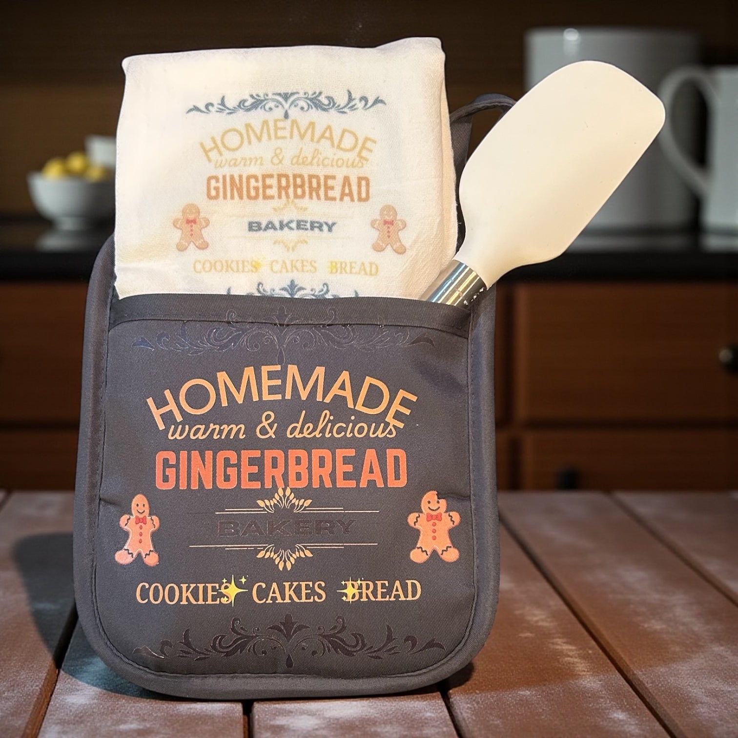 Christmas Oven Mitt Gift Set "Homemade Gingerbread"