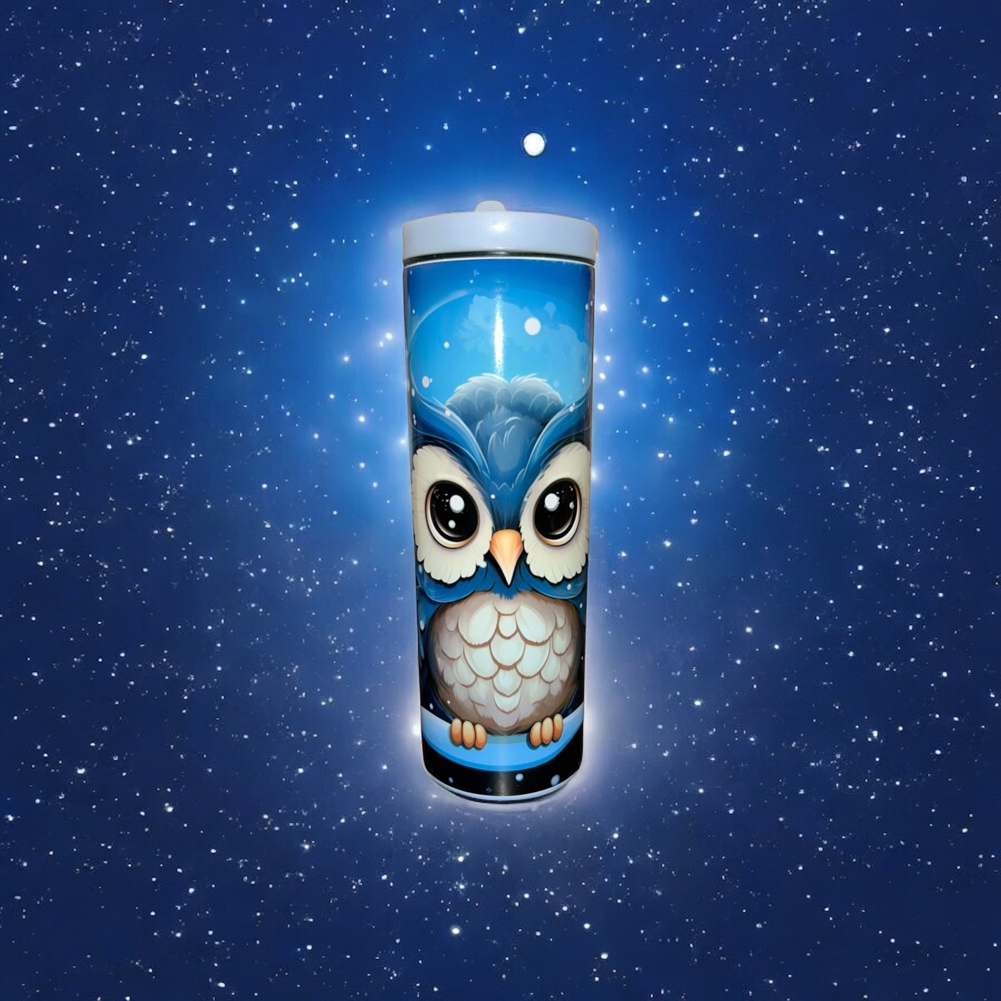 "Blue Owl” tumbler