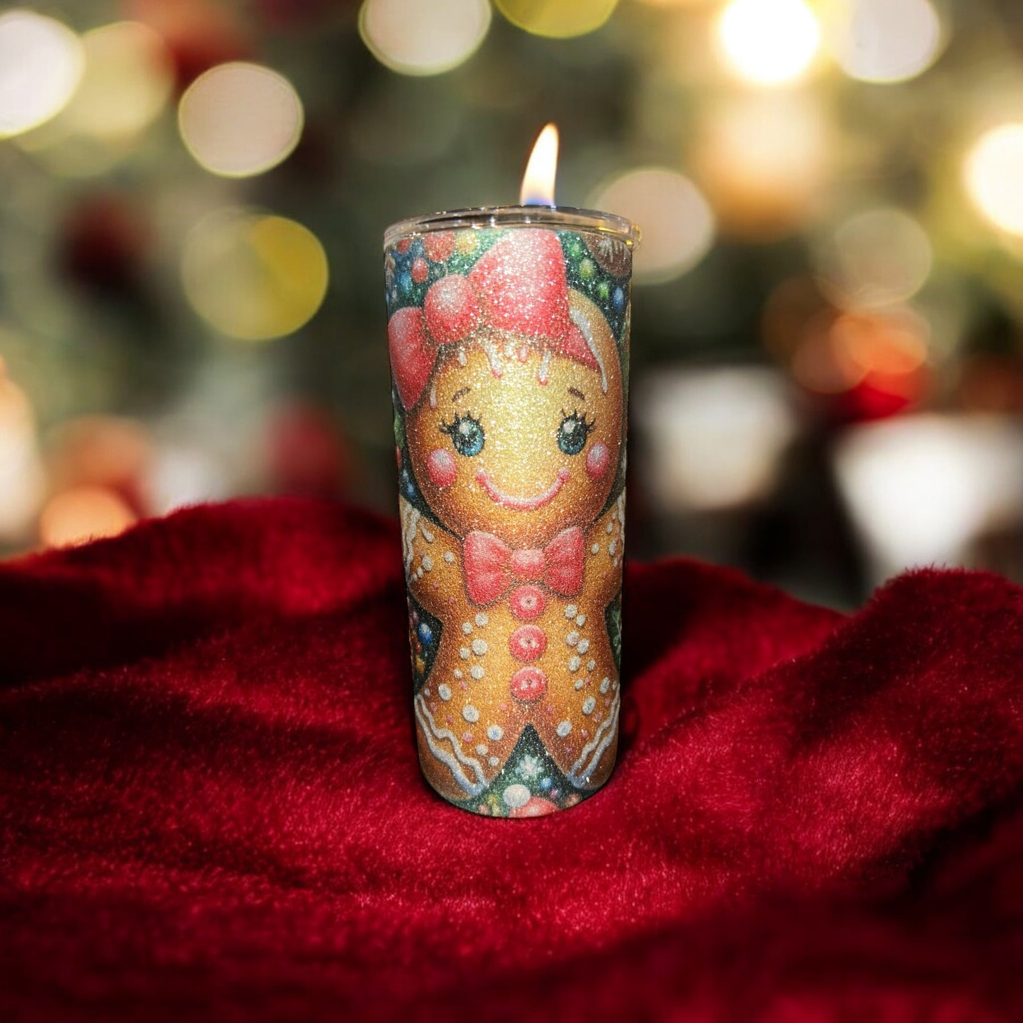 "Gingerbread Girl”  glitter tumbler