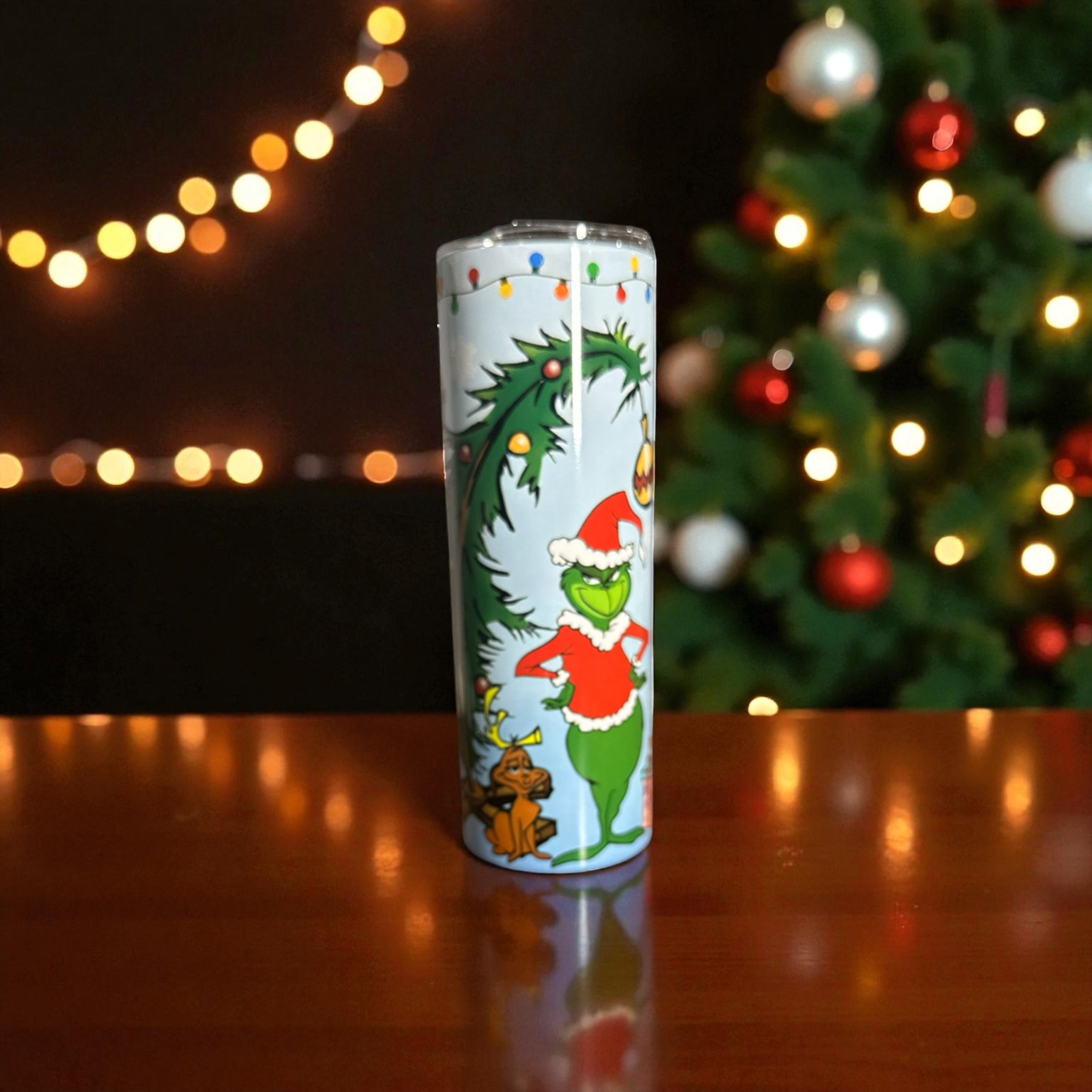 Grinch “Maybe Christmas Perhaps Means a Little Bit More!” Tumbler – 20 oz.