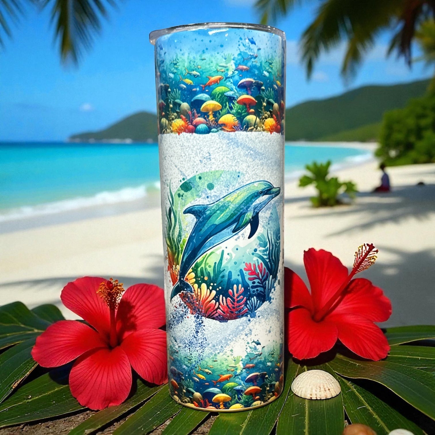 Tropical Dolphin Tumbler – 20 oz.