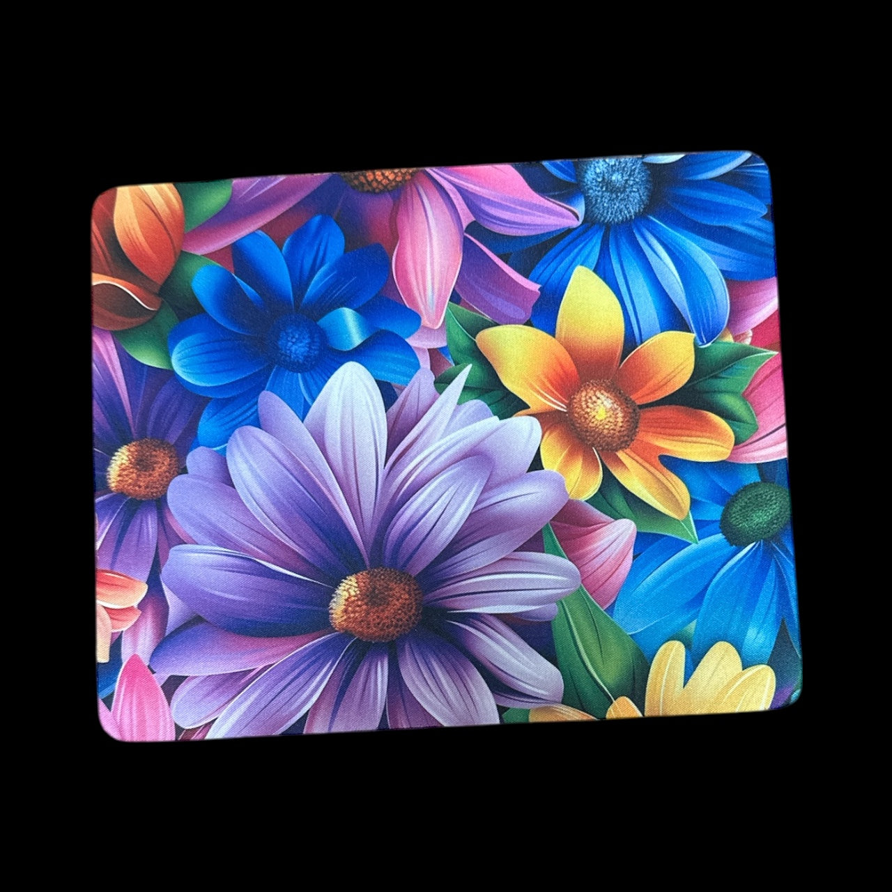 Vibrant Colorful Flower Mouse Pad