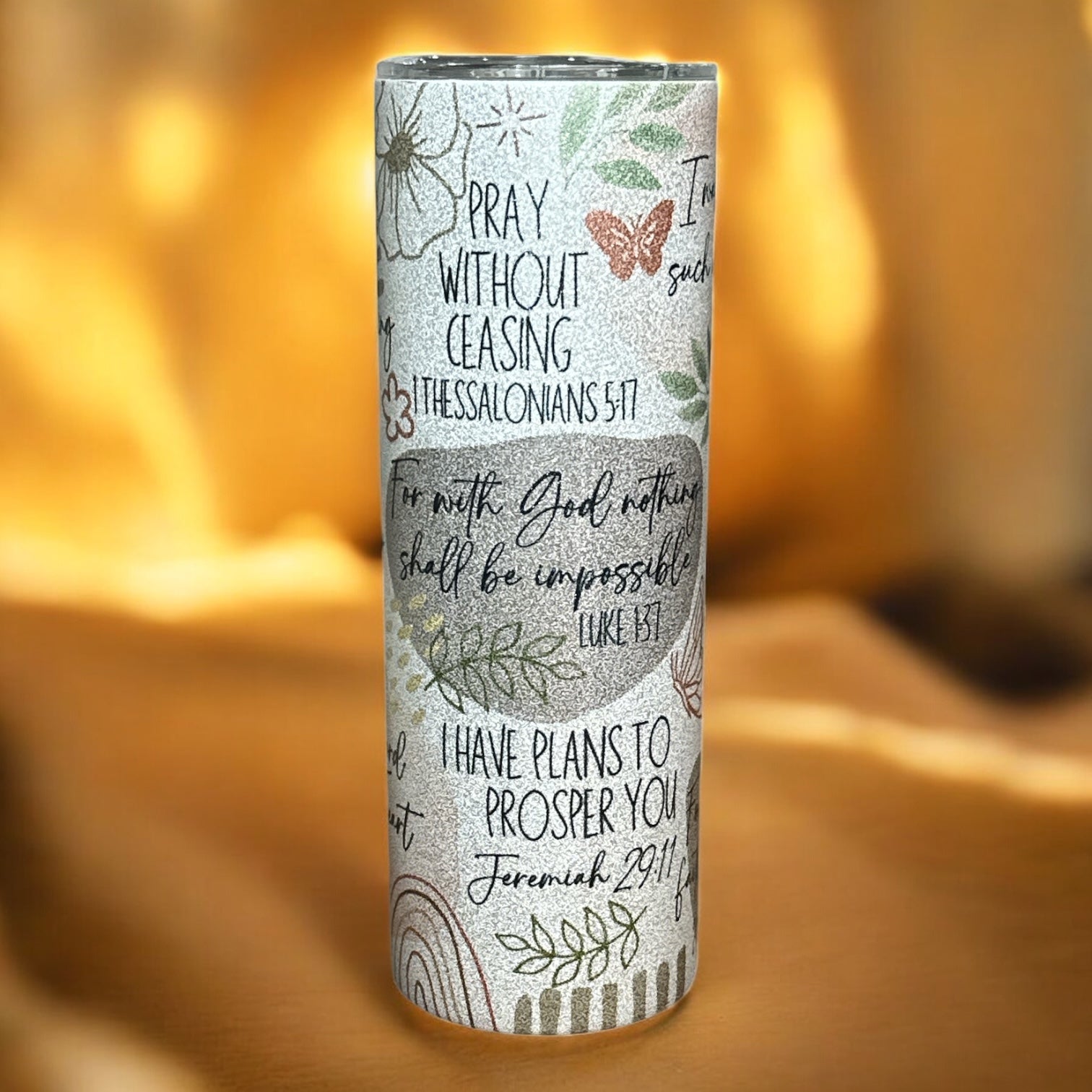 “With God Nothing Shall Be Impossible” and Other Scriptures Tumbler – 20 oz.