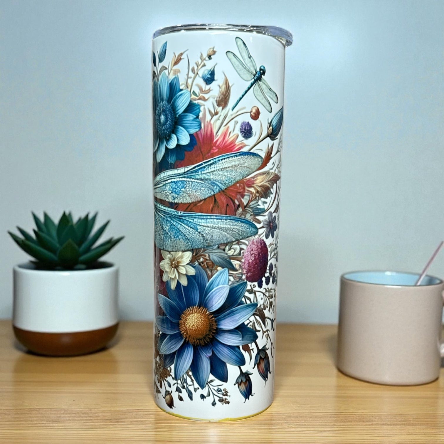 “Dragonfly Flower” Tumbler – 20 oz.