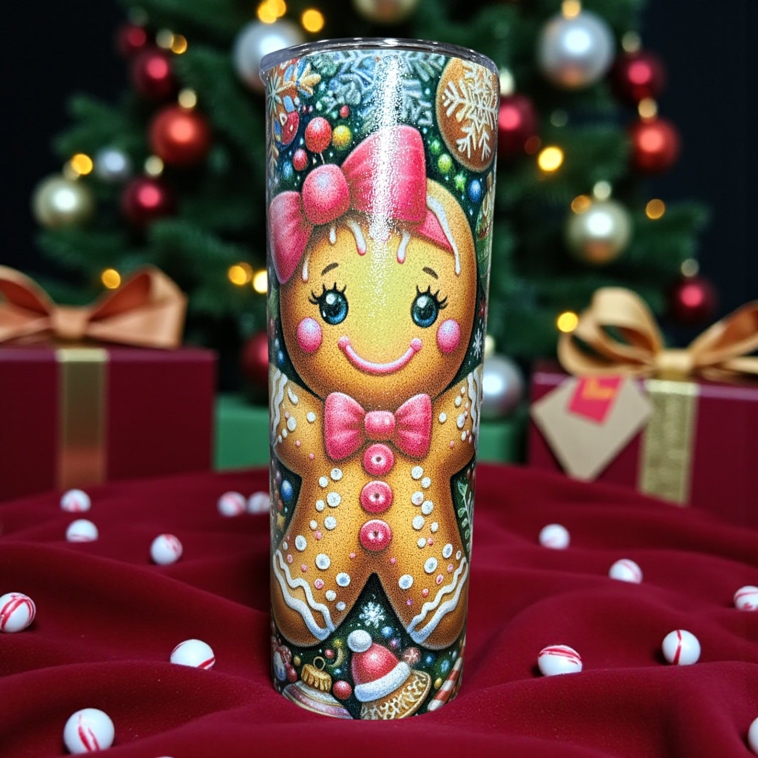 Gingerbread Girl Christmas Tumbler – 20 oz.