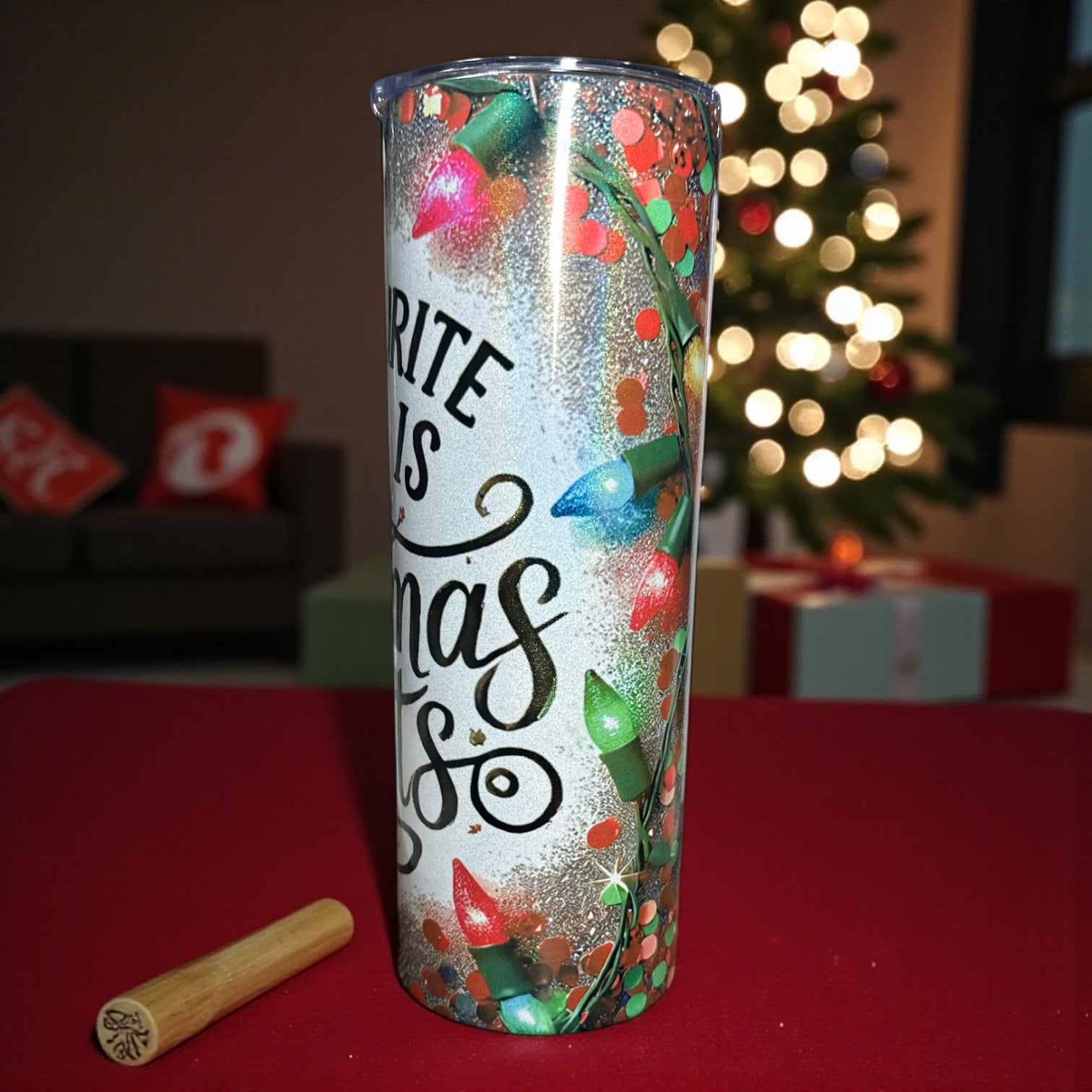 “My Favorite Color Is Christmas Lights” Tumbler – 20 oz.