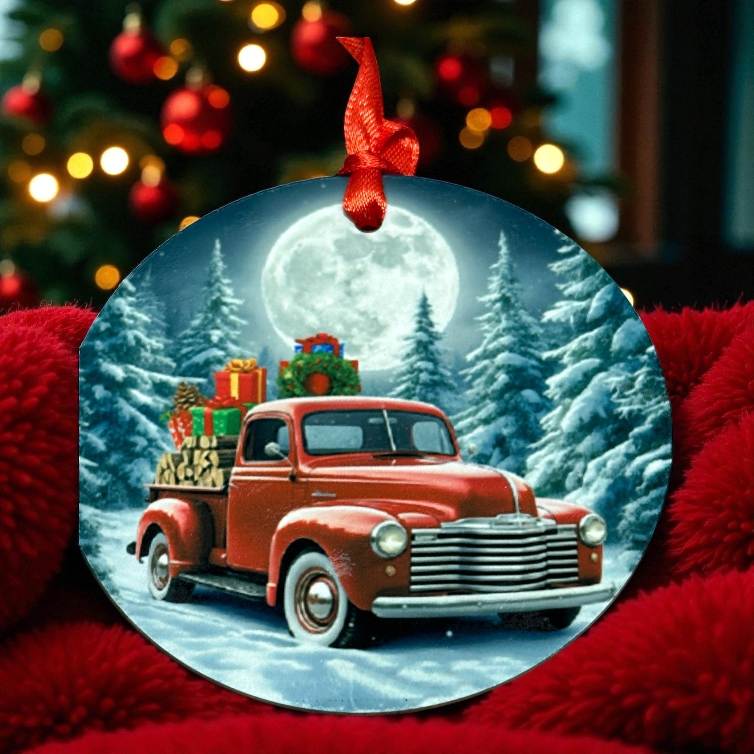 “Red Antique Truck” Christmas Ornament