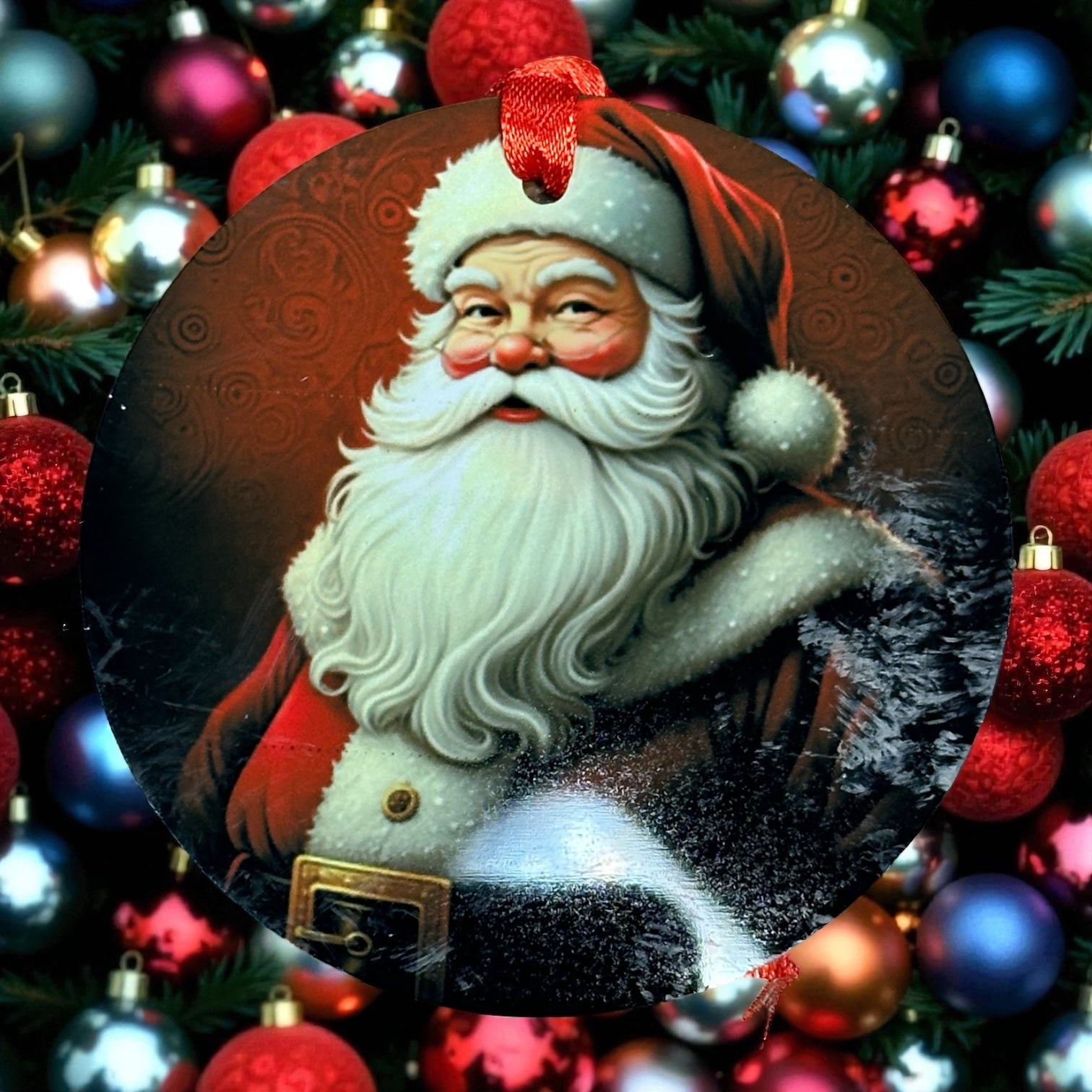 “Santa Wreath” Christmas Ornament