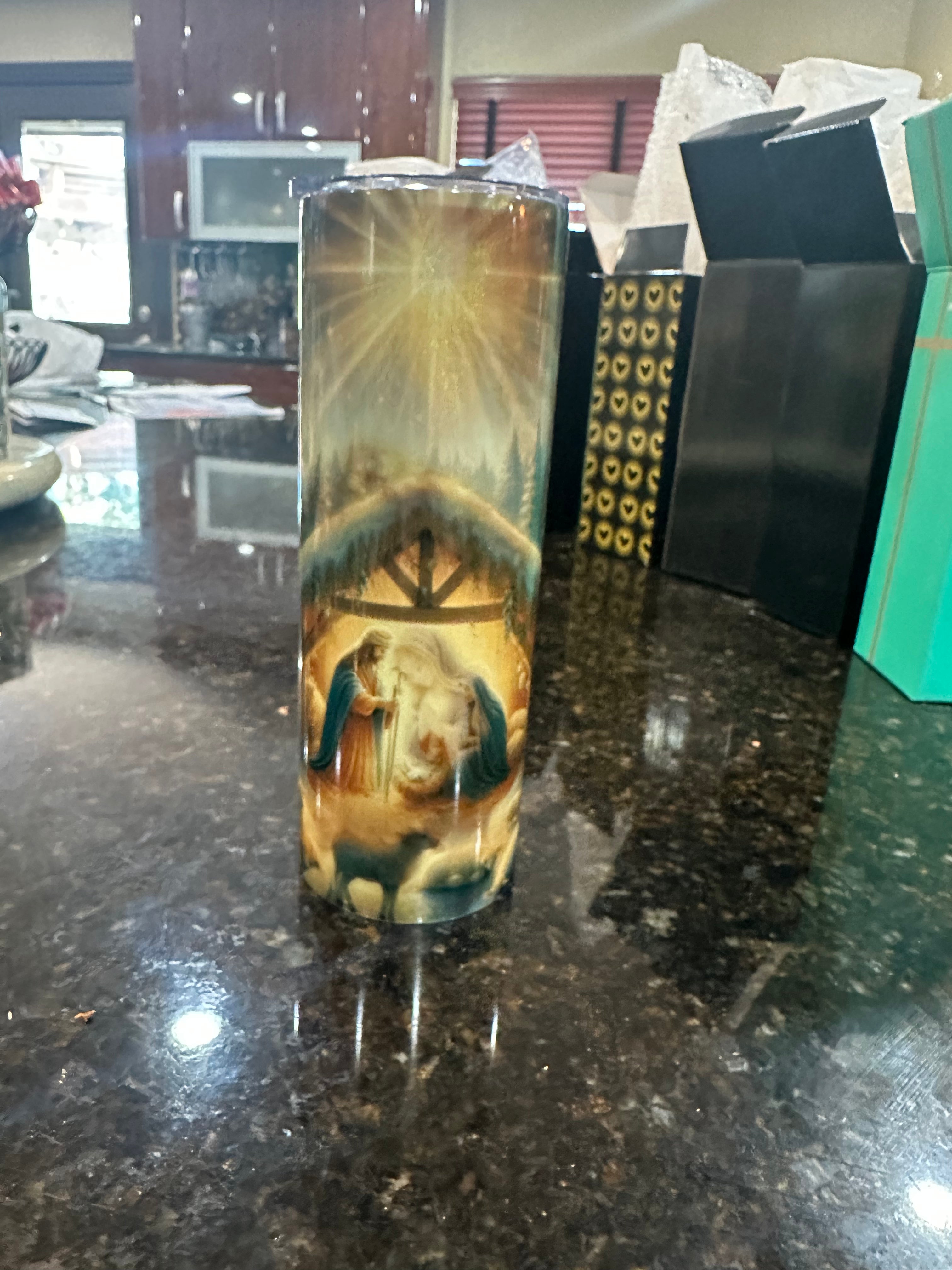 “Away in a Manger” tumbler