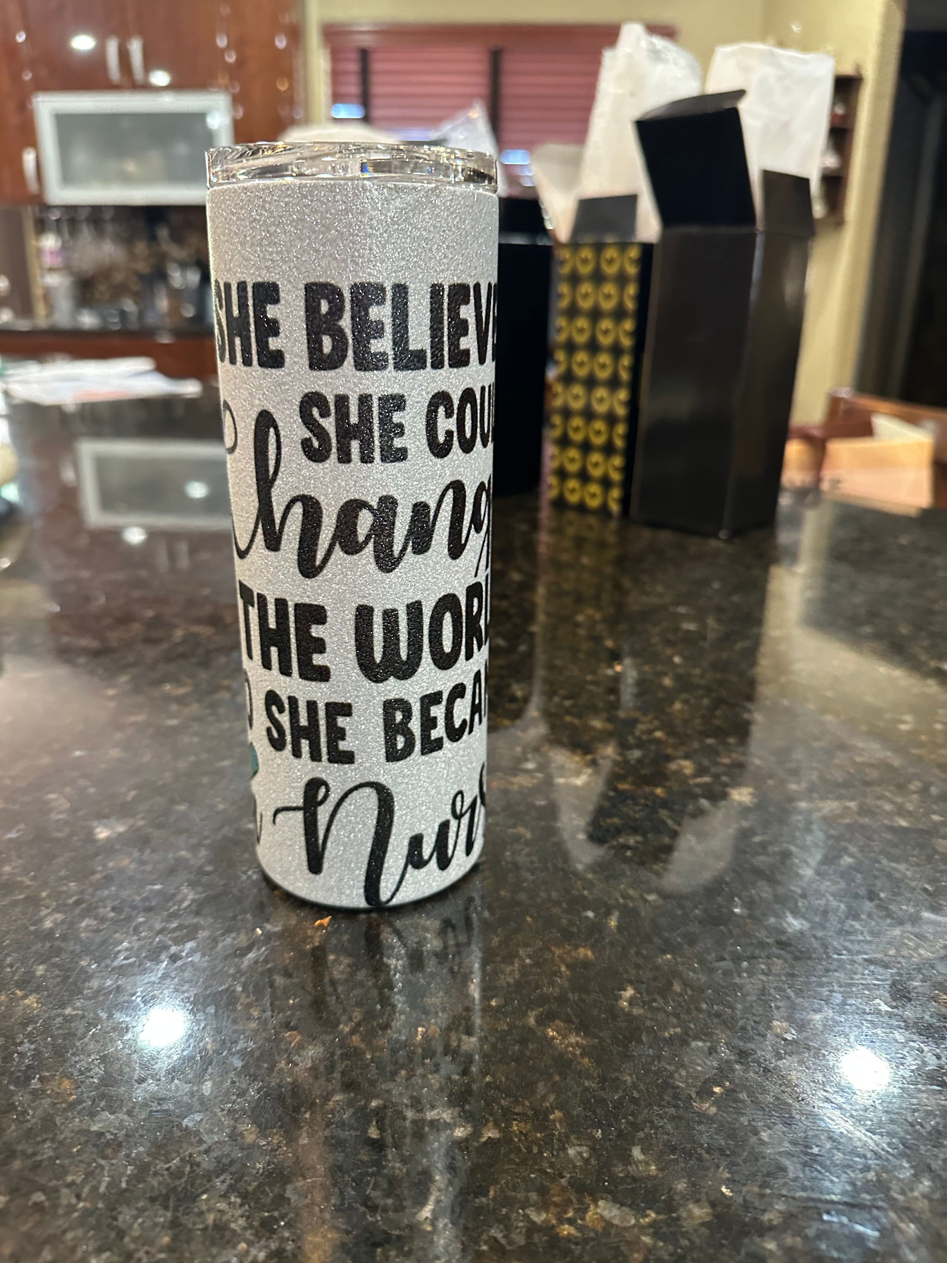 “Nurse” metallic glitter tumbler