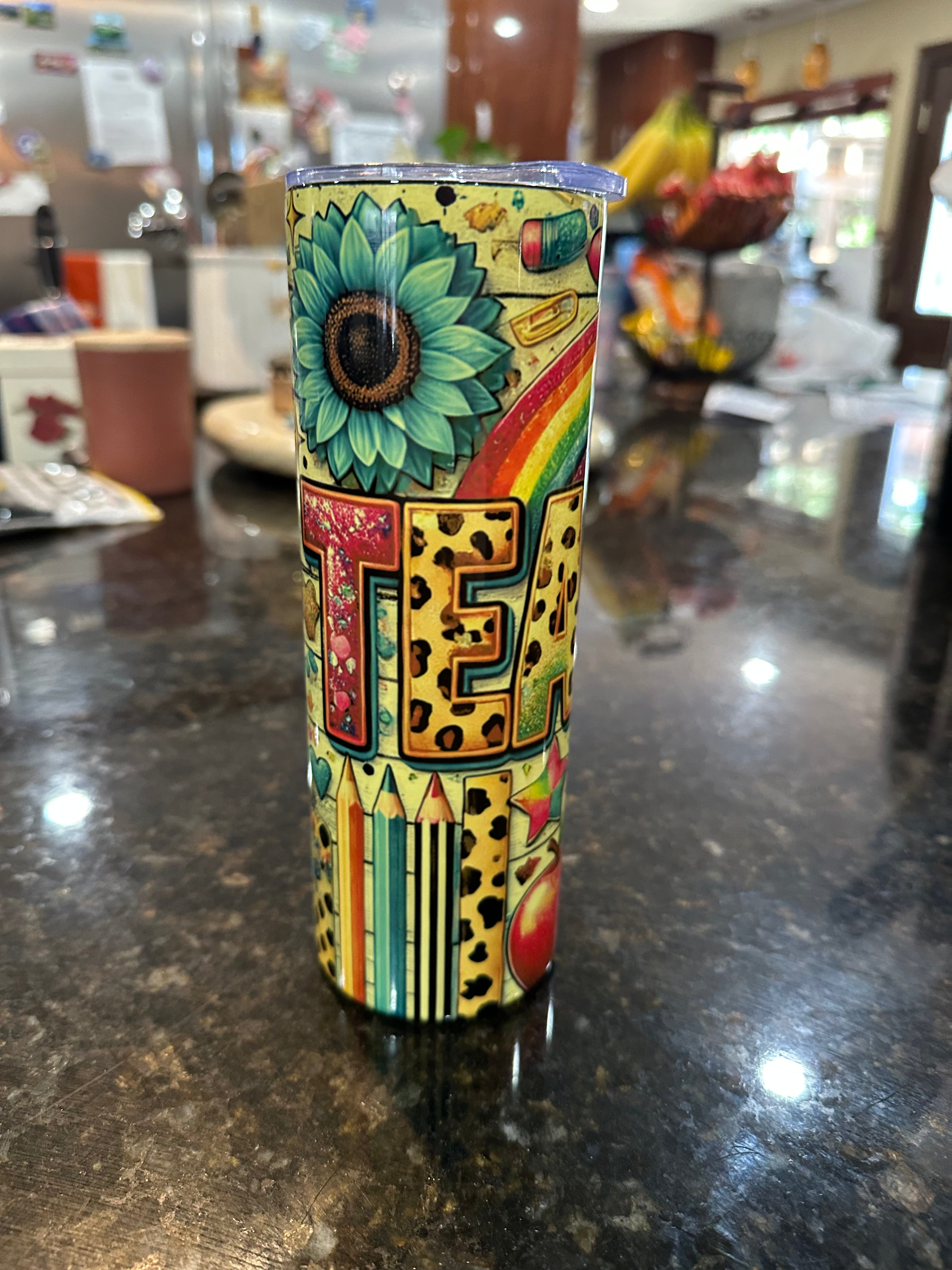 “Teacher” yellow tumbler