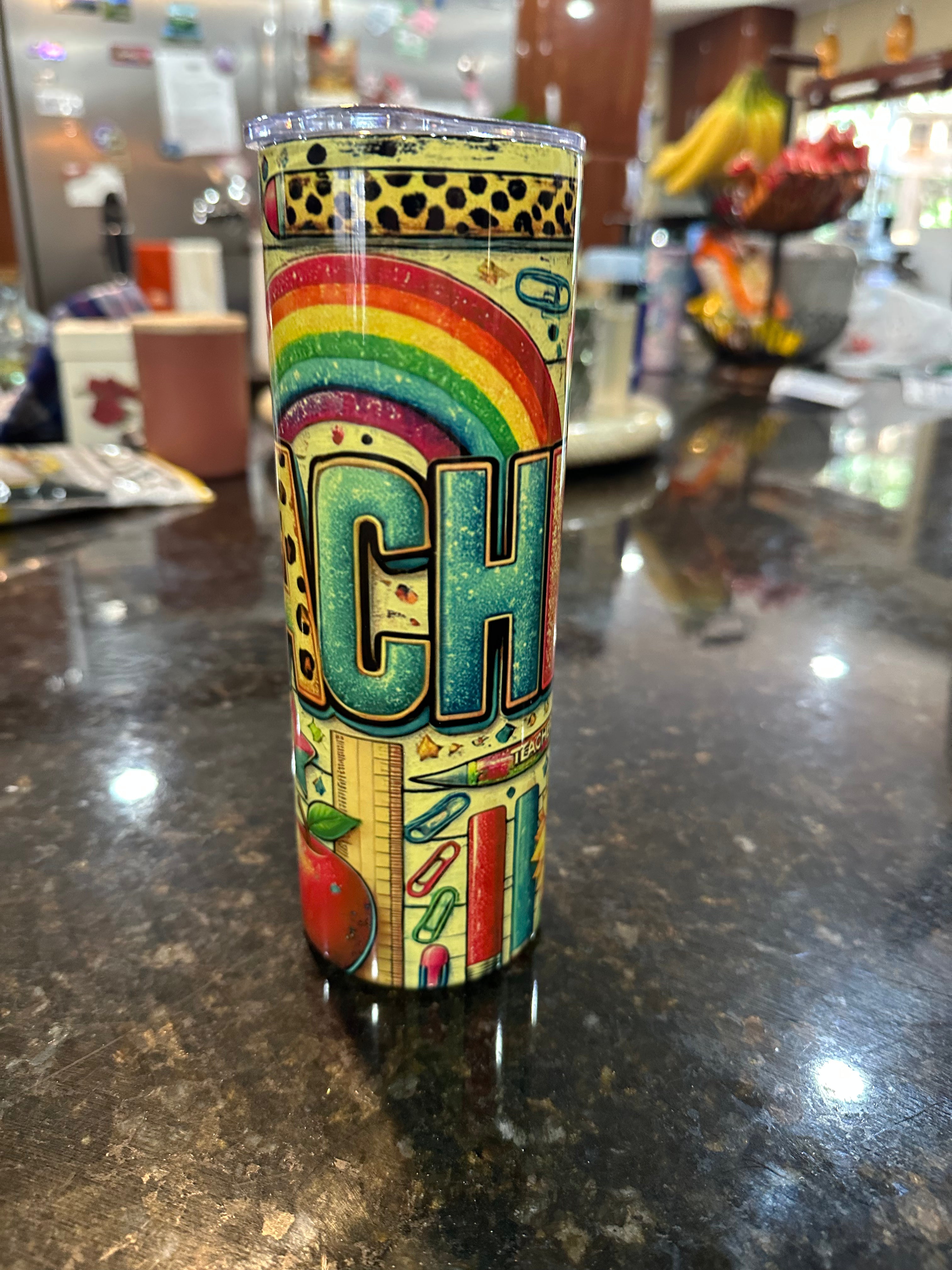 “Teacher” yellow tumbler