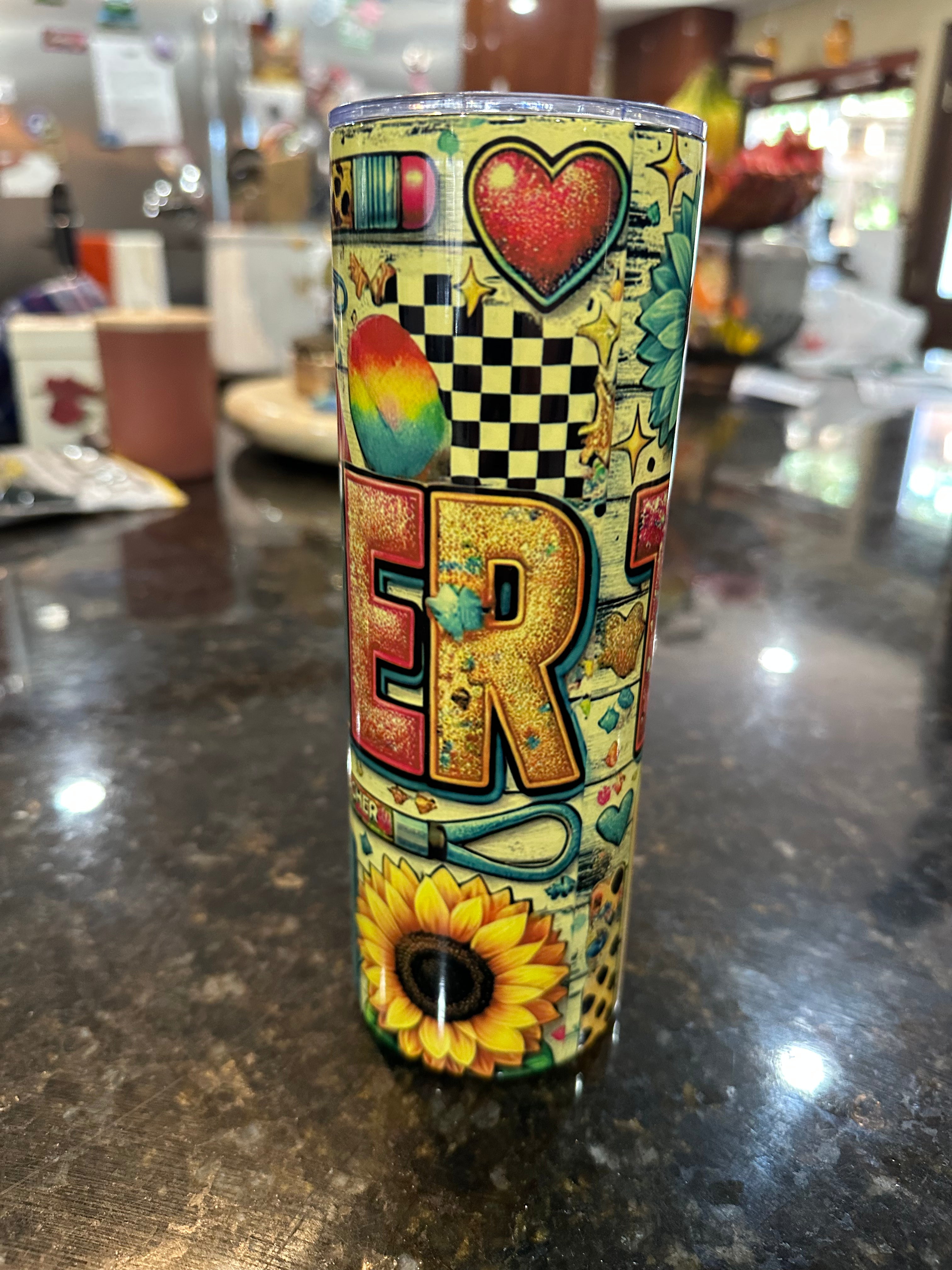 “Teacher” yellow tumbler