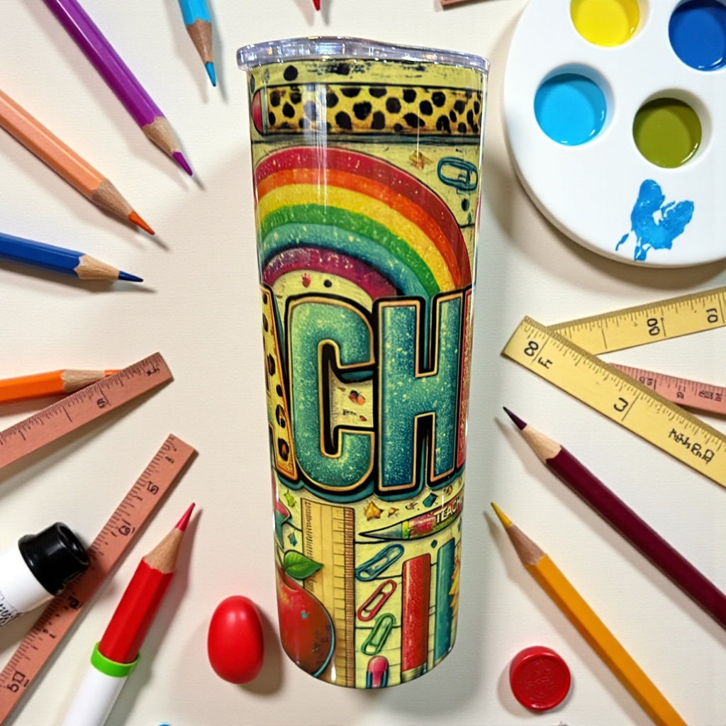 “Teacher” yellow tumbler