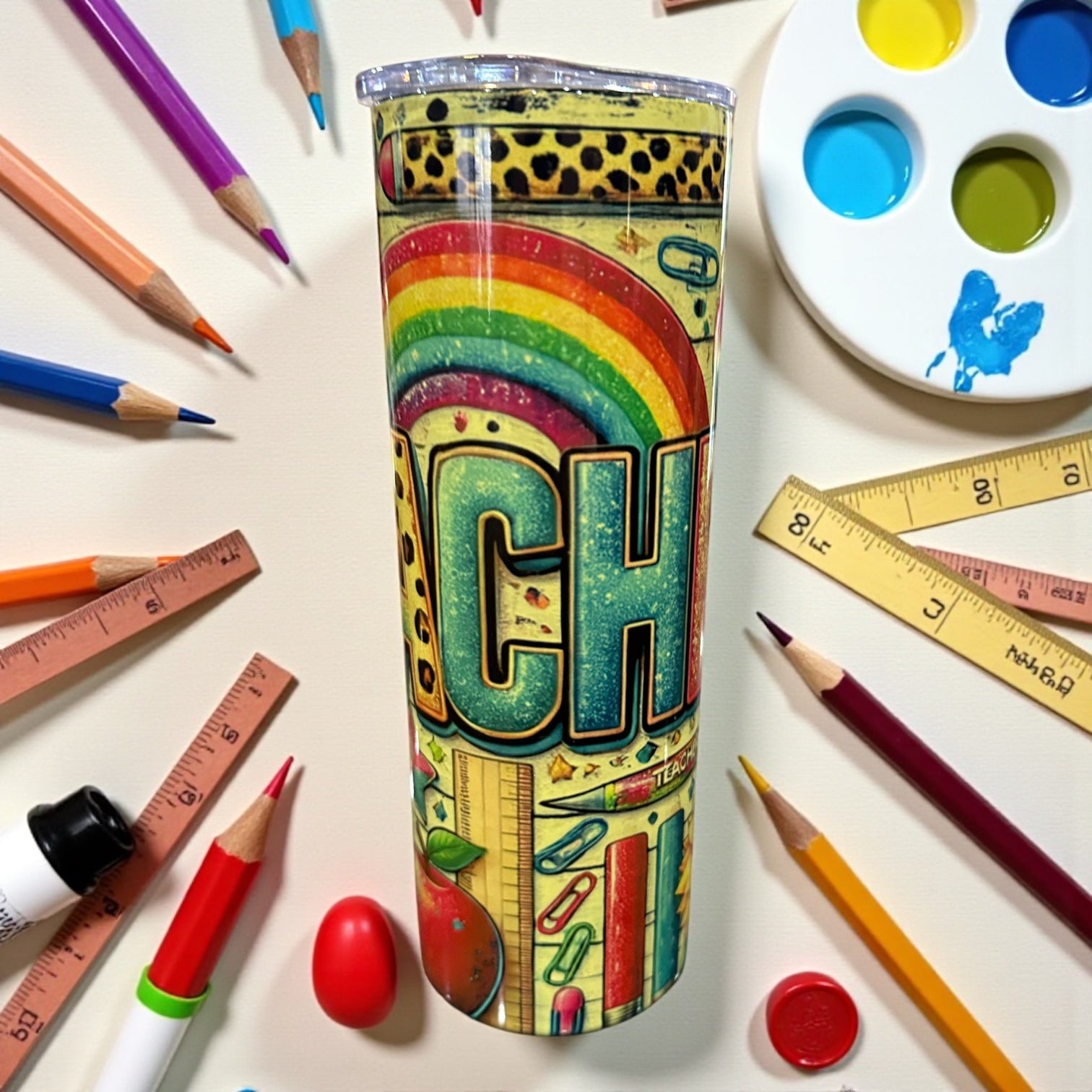 “Teacher” yellow tumbler