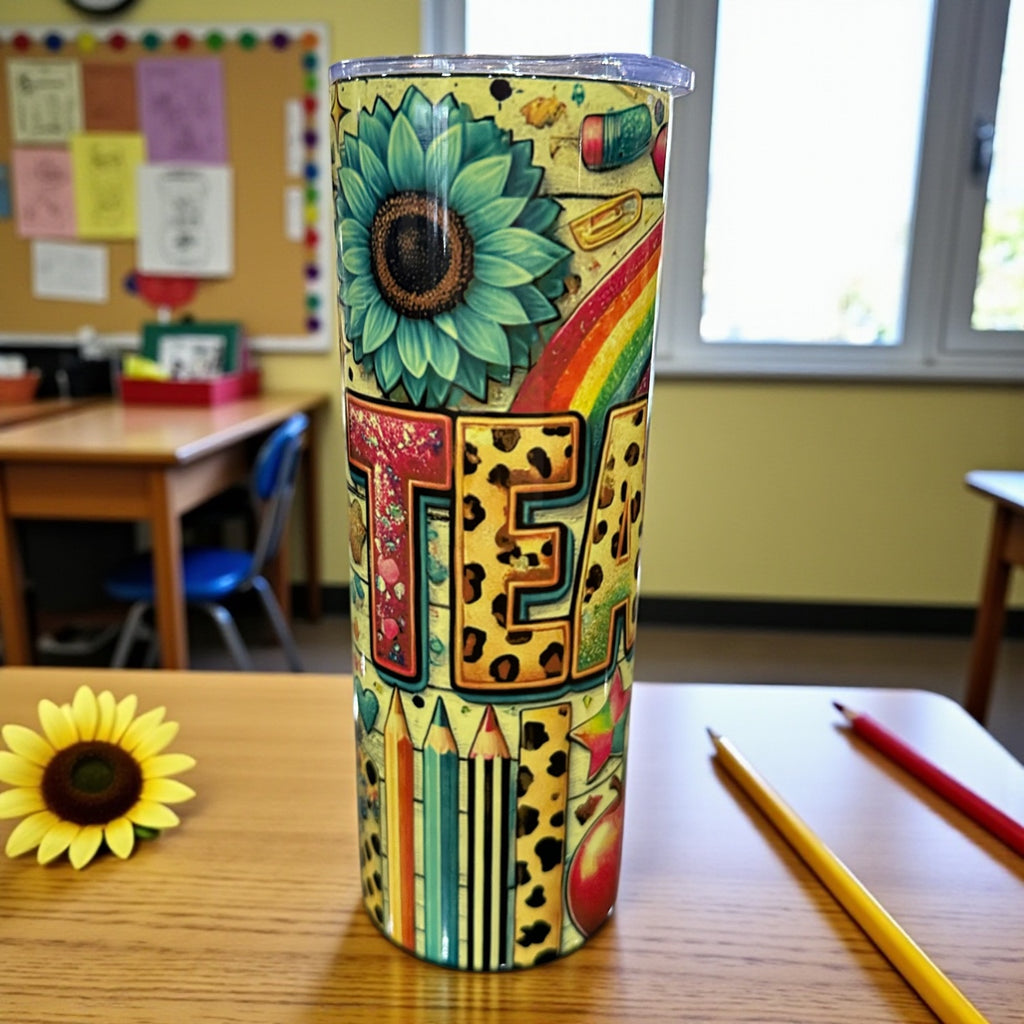 “Teacher” yellow tumbler