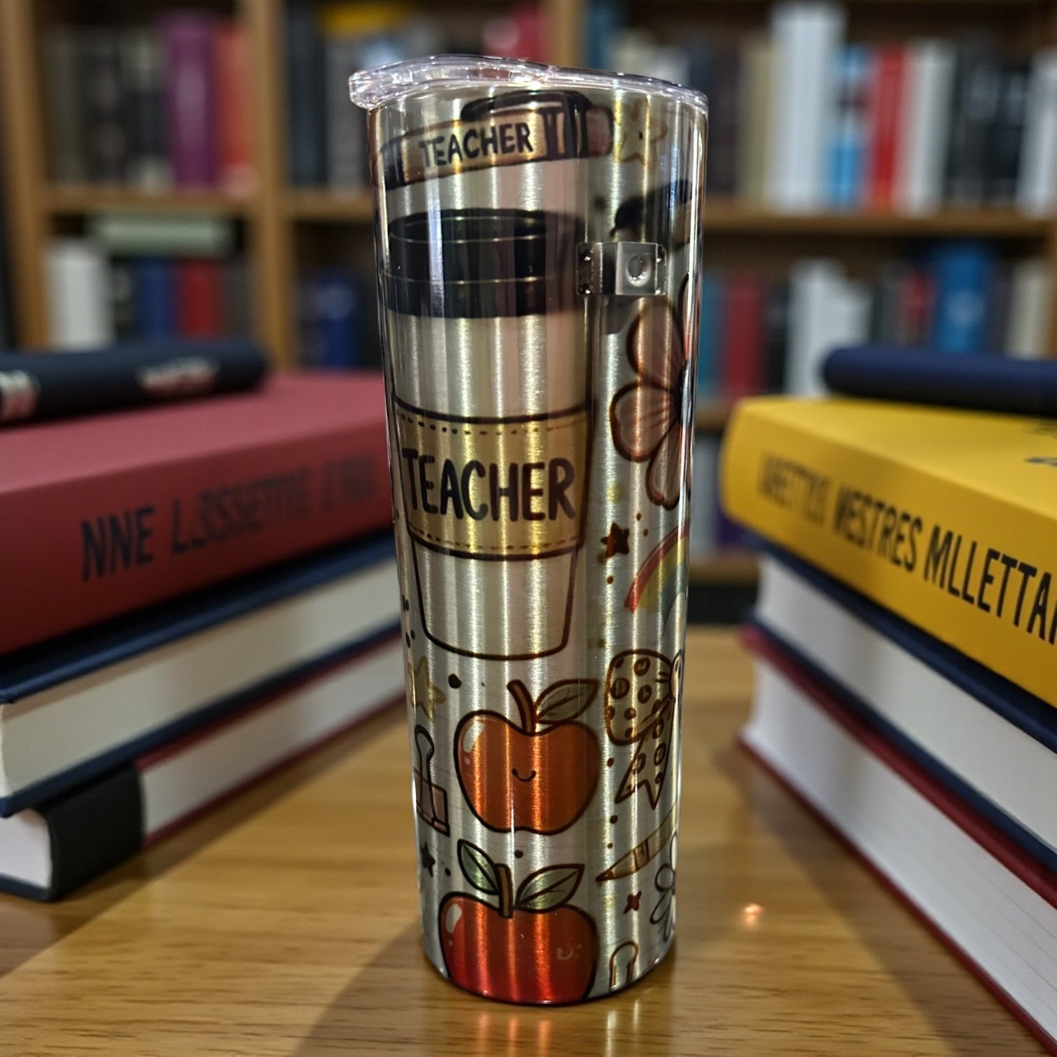 “Teacher” silver tumbler