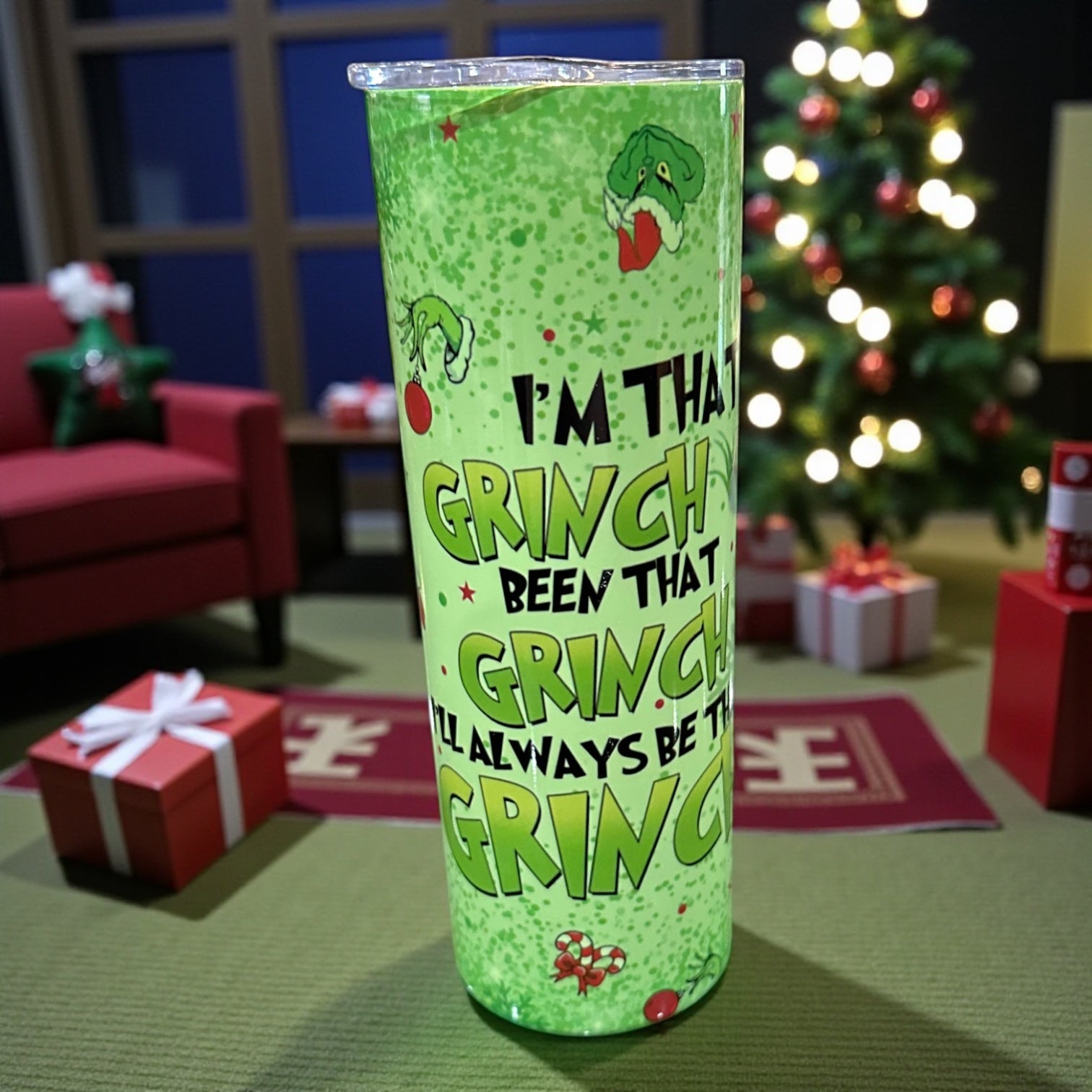 “The Green Grinch” tumbler