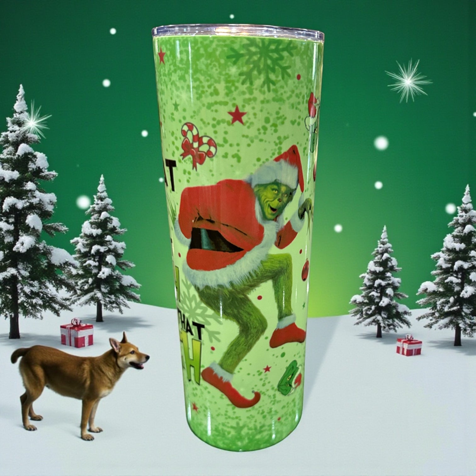 “The Green Grinch” tumbler