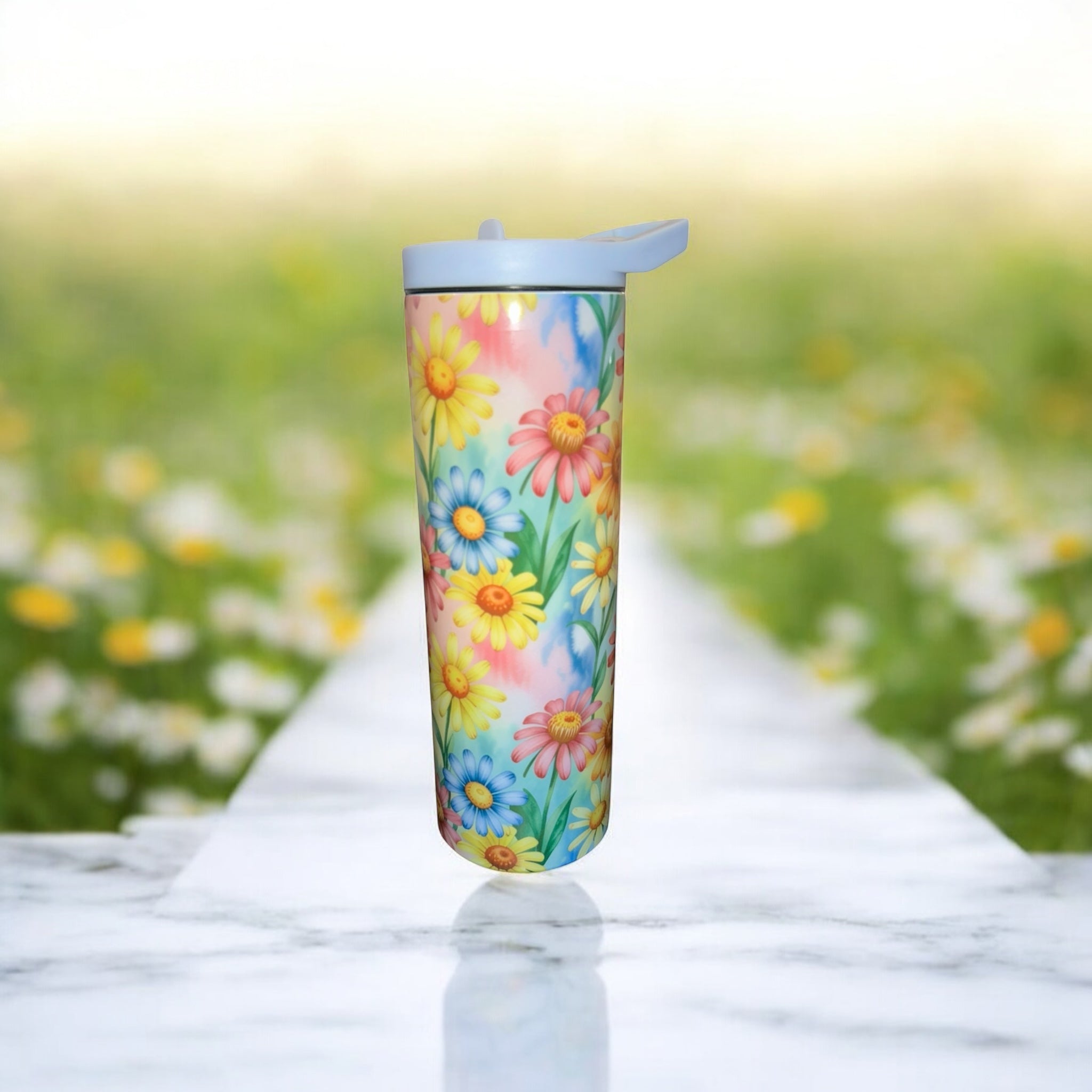 "Blue Flowers” tumbler