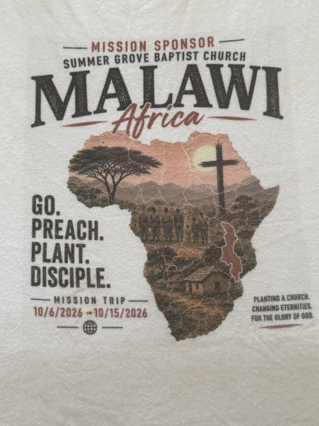 FUNDRAISER EVENT: Kristy Mullins Malawi, Africa Mission T-shirt